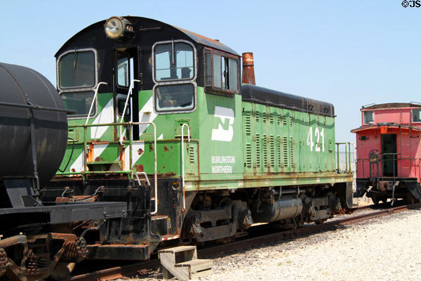 Burlington Northern diesel locomotive 421 at Great Plains Transportation Museum. Wichita, KS.