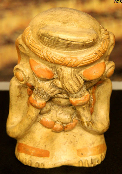 Pottery Mayan figure at Museum of World Treasures. Wichita, KS.