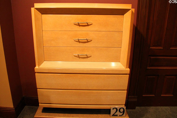 Blond chest (c1940) by Stratford House Fine Furniture of New York at Sedgwick County Historical Museum. Wichita, KS.