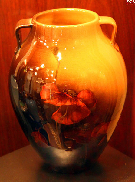 Rookwood Standard Glaze vase (1895) by Albert Robert Valentien at Sedgwick County Historical Museum. Wichita, KS.