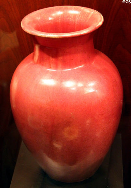 Fulper vase with Famille Rose glaze (c1920) at Sedgwick County Historical Museum. Wichita, KS.