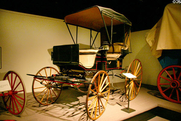 Lincoln Carriage (c1845) made by Brewster Mfg. Co. at Fort Leavenworth Military Museum which carried Abe Lincoln from Troy, KS to Leavenworth in Dec. 1859. Leavenworth, KS.