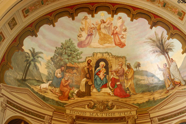 Mother of God Roman Catholic Church nativity ceiling mural. Covington, KY.
