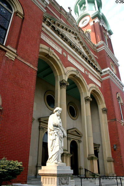 Mother of God Roman Catholic Church entrance. Covington, KY.