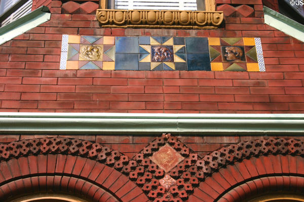 Array of Arts & Crafts movement tiles (515 Russell St.). Covington, KY.