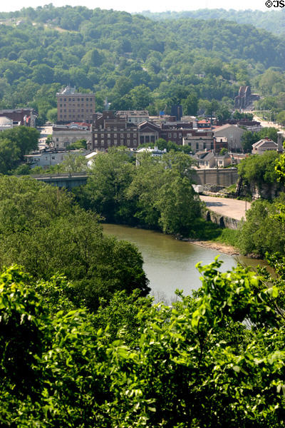 Downtown Frankfort seen from Daniel Boone's grave. Frankfort, KY.