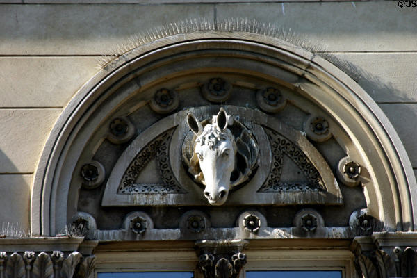 Horse's head carving on Louisville City Hall. Louisville, KY.