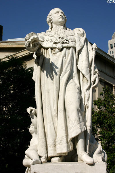 Statue of Louis XVI (1754-93) after whom Louisville is named for his support in Revolutionary War. Statue (1927) by Valois. Louisville, KY.