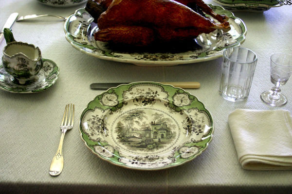 Villa pattern dinner service which belonged to Speed family at Farmington. Louisville, KY.
