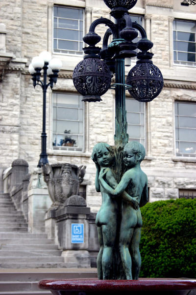 Old Fayette County Courthouse fountain with children dedicated to pure water. Lexington, KY.