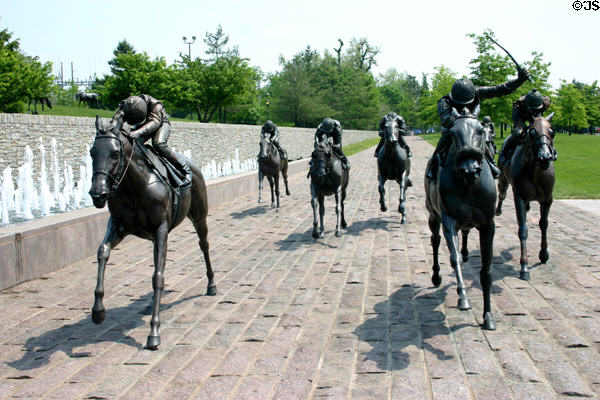 Thoroughbred Park where horse sculptures race to finish line. Lexington, KY.