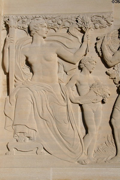 Allegorical relief in Greek style of goddess of agriculture on Louisiana State Capitol. Baton Rouge, LA.