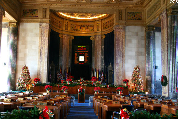 Senate chamber of Louisiana State Capitol. Baton Rouge, LA.
