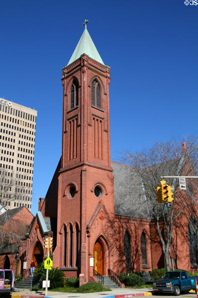 St James Episcopal Church (1895) (34m 112ft) (208 N. 4th St.). Baton Rouge, LA. Style: Gothic Revival. Architect: Col. W.L. Stevens. On National Register.