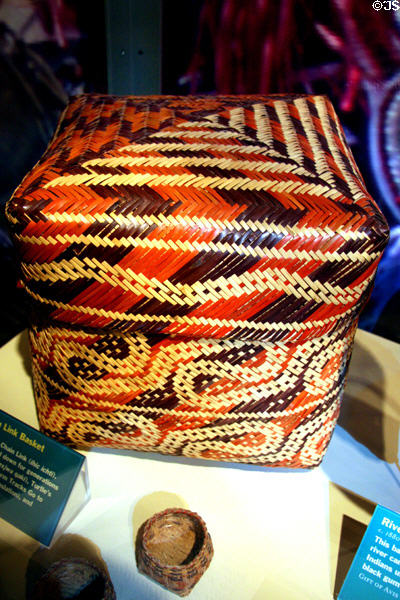 Chitimacha chain link native basket (c1920) at Louisiana State Museum. Baton Rouge, LA.