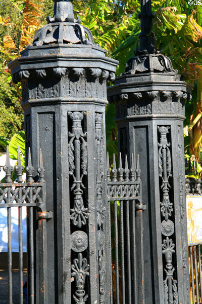 Detail of cast iron fence on Jackson Square. New Orleans, LA.