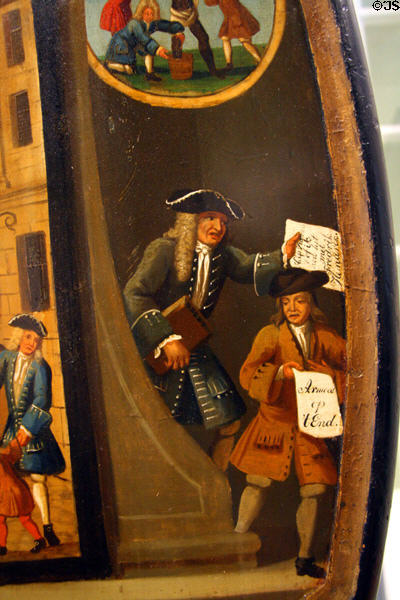 Detail of men with documents on 