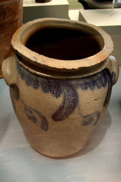 Stoneware food storage jar (c1750) at Cabildo Museum. New Orleans, LA.