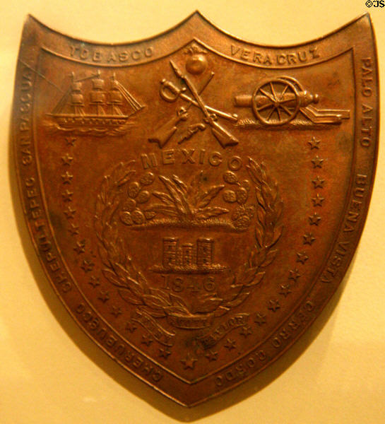 Membership badge of National Association of Mexican War Veterans (c1848) at Cabildo Museum. New Orleans, LA.