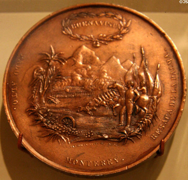 Louisiana Medal of Honor (1848) commemorates Zachary Taylor's Mexican victories at Cabildo Museum. New Orleans, LA.