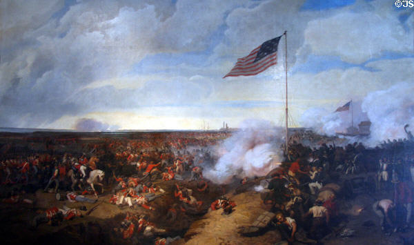 Battle of New Orleans in 1815 painted (1839) by Eugene Louis Lami at Cabildo Museum. New Orleans, LA.