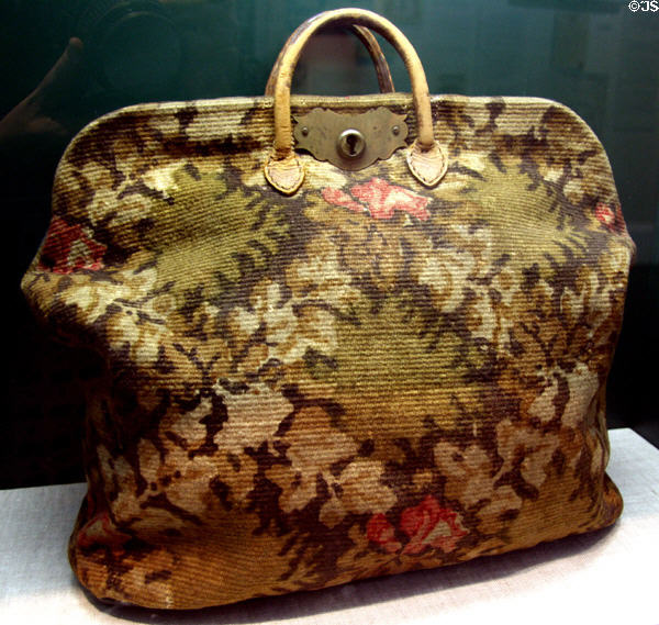 Carpetbag (c1860-65) likely used by Northerner coming South after Civil War at Cabildo Museum. New Orleans, LA.
