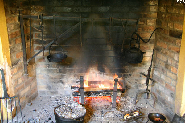 Open kitchen hearth at Hermann Grima House with only functional outdoor kitchen in French Quarter. New Orleans, LA.