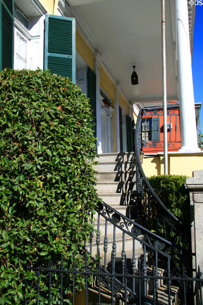 Cast iron stairs up to LeCarpentier-Beauregard-Keyes House. New Orleans, LA.
