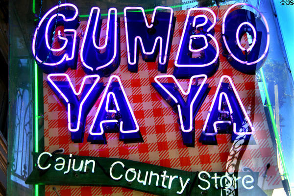Gumbo Ya Ya neon sign on Bourbon St. New Orleans, LA.