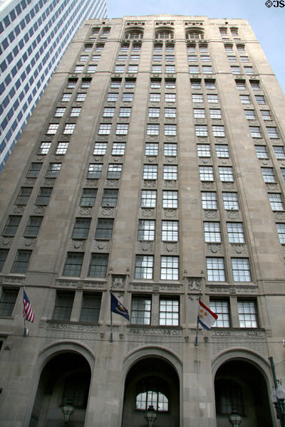 Hilton New Orleans (originally Masonic Building) (1926) (20 floors) (333 St. Charles Ave.). New Orleans, LA. Architect: Sam Stone Jr. & Co..