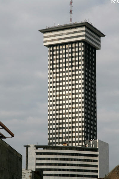 Plaza Tower (1969) (45 floors) (1001 Howard Ave.). New Orleans, LA. Architect: Leonard R Spangenberg, Jr. & Assoc..