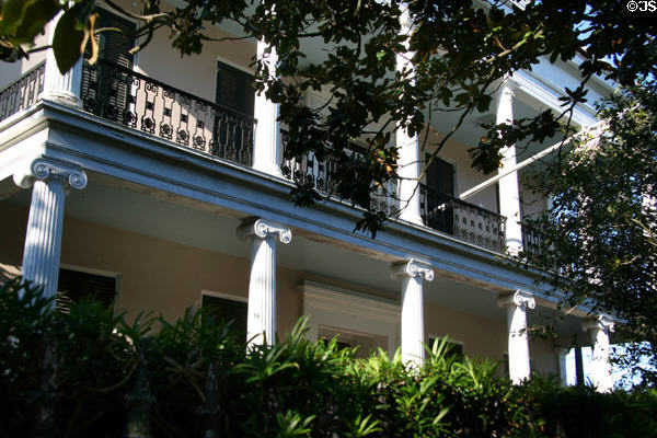 Payne House where Jefferson Davis died (1134 First St.) in Garden District. New Orleans, LA. Style: Greek Revival.