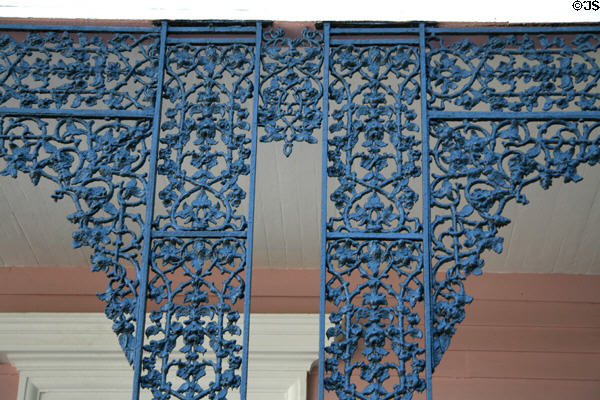 Cast ironwork details of Musson - Bell House (1331 3rd St.) in Garden District. New Orleans, LA.