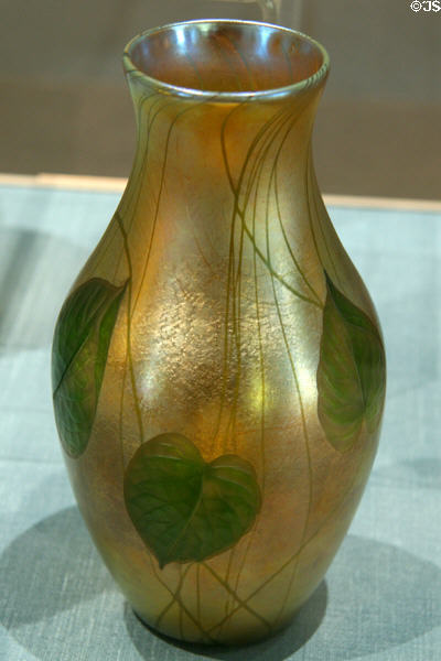 Favrile glass vase (c1902-10) by Louis Comfort Tiffany of Long Island, NY, at New Orleans Museum of Art. New Orleans, LA.