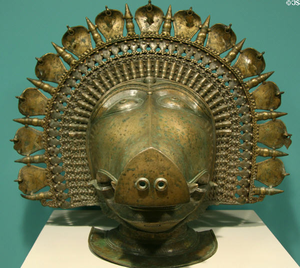 Panjurli (boar's head) mask (18thC) from Karnataka, India, at New Orleans Museum of Art. New Orleans, LA.