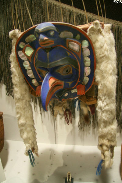 Bella Coola headdress bird of prey mask (late 19thC) from British Columbia, Canada, at New Orleans Museum of Art. New Orleans, LA.