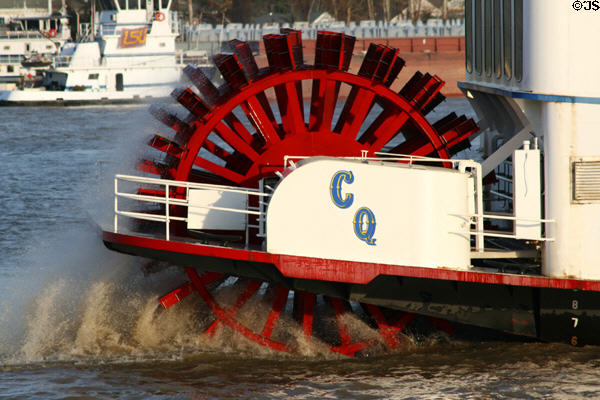 Paddle wheel of Creole Queen steamboat. New Orleans, LA.