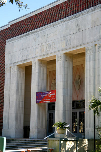 Portal of McAlister Auditorium at Tulane University. New Orleans, LA.