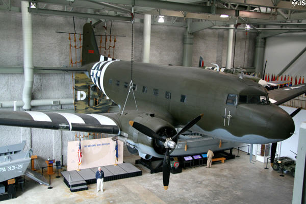 Douglas C-47 (1944) with D-Day invasion stripes at National World War II Museum. New Orleans, LA.
