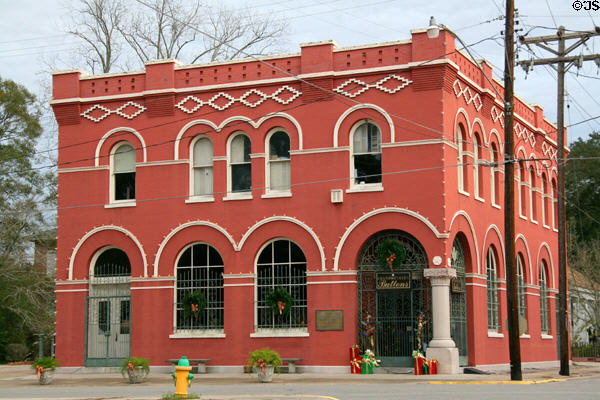 Former Bank of Commerce & Trust Co. (1905) (9814 Royal St. at Prosperity). St. Francisville, LA. Style: Romanesque Revival.