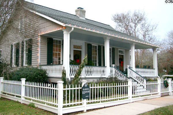 Seabrook Creole Cottage (1810) with gallery & Georgian trim added (c1820) (on Royal St.). St. Francisville, LA.