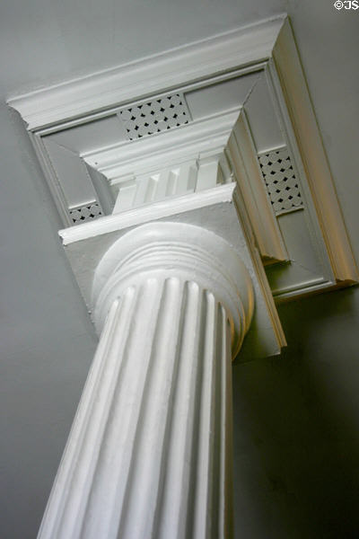 One of the original internal columns in Massachusetts State House. Boston, MA.