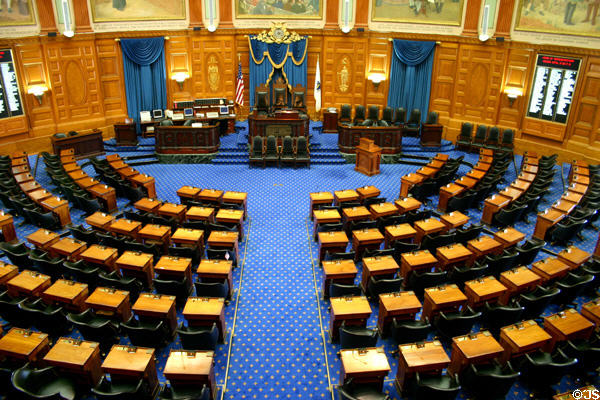 House chamber of Massachusetts State House. Boston, MA.