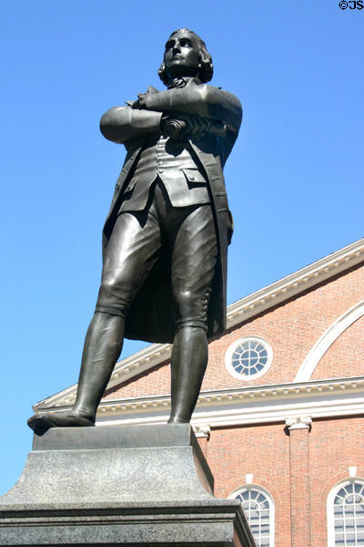 Statue of Samuel Adams (1722-1803) in front of Faneuil Hall. Boston, MA.