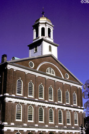 Faneuil Hall (1762 & 1805). Boston, MA. Style: Georgian. Architect: Charles Bulfinch. On National Register.
