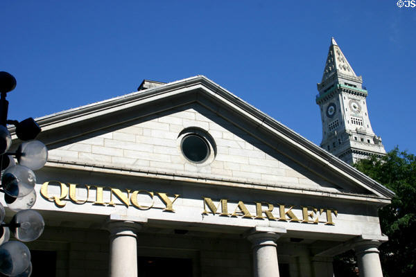 Quincy Market against Custom House Tower. Boston, MA.
