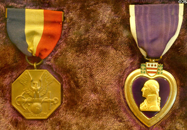 J.F. Kennedy's medal of heroism & purple heart in JFK Library. Boston, MA.