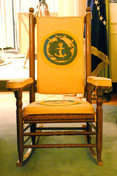 Rocking chair used by Kennedy in JFK Library. Boston, MA.