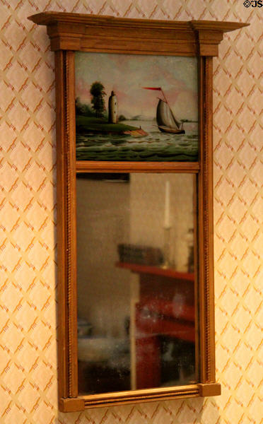 Mirror with ship scene at Boott Cotton Mills Boarding House. Lowell, MA.