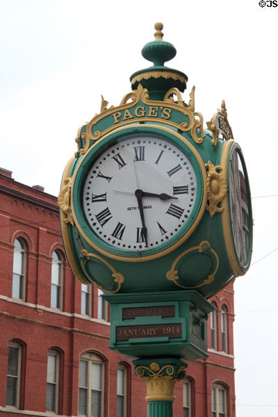 Lowell street clock (1914) on Merrimack St. Lowell, MA.